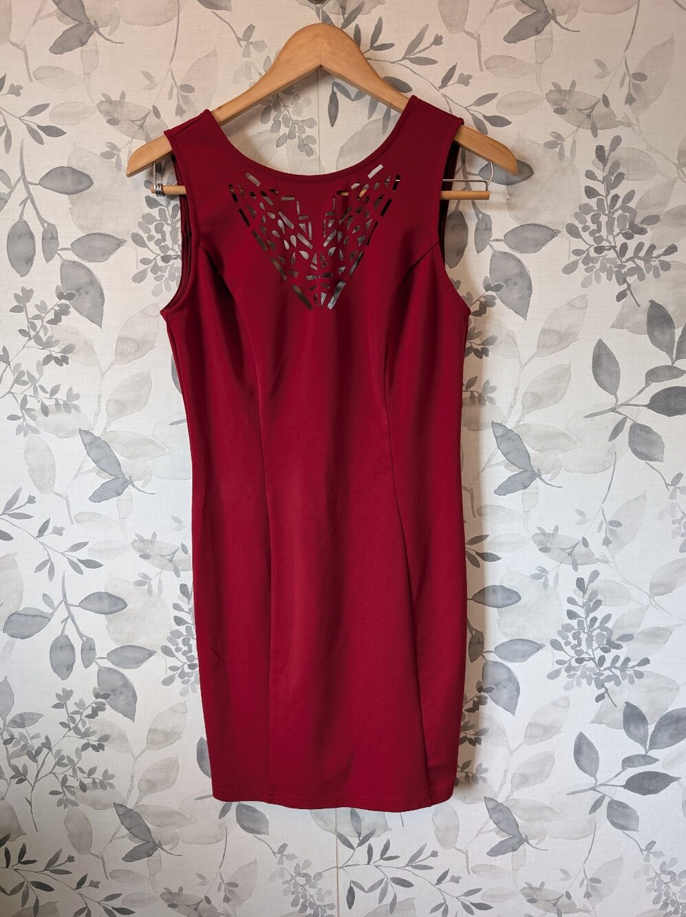 Forever 21 Red Mini Dress with Decorative Cut-out Neckline